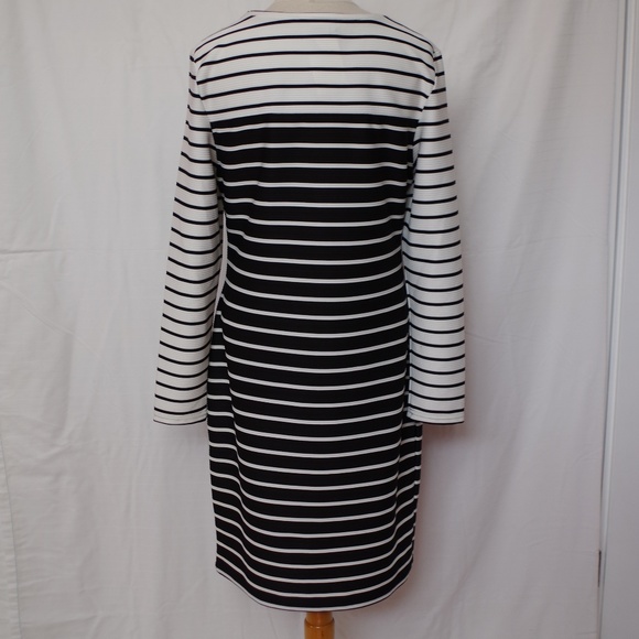 H&M Textured Stretch Ponte Knit Stripe Dress NWT- Sz. Lrg. - Picture 2 of 3